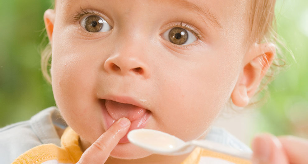 Baby eating.